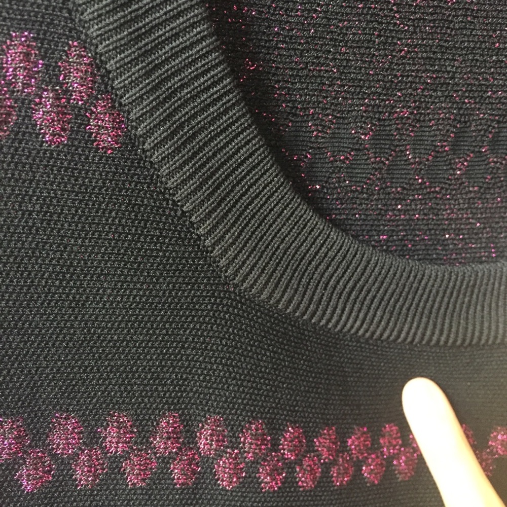 Alaia Black Purple Zig Zag Dress - Picture 4 of 5